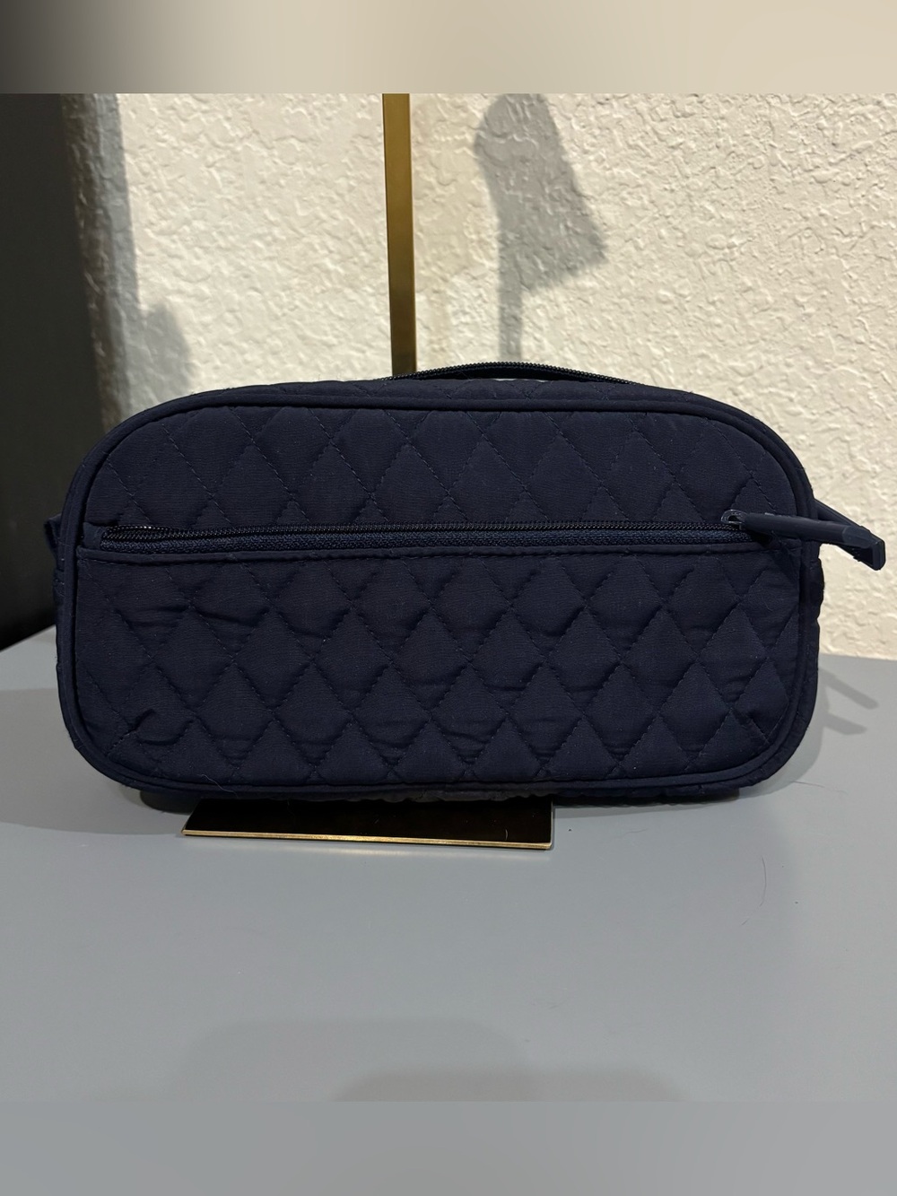 Vera Bradley Navy Blue Quilted Utility Cosmetic Travel Bag (MSRP $48)